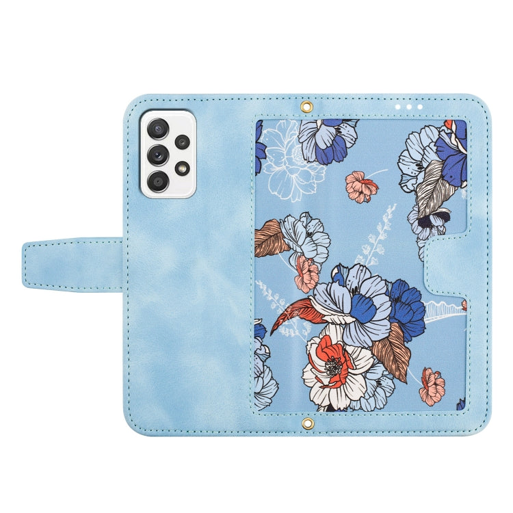Custodia in pelle con motivo floreale e cordino per Samsung Galaxy A52 5G e A32