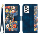 Custodia in pelle con motivo floreale e cordino per Samsung Galaxy A52 5G e A32