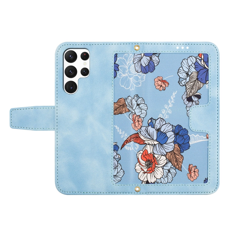 Custodia per telefono in pelle con motivo floreale e cordino, For Samsung Galaxy S25 Ultra 5G, For Samsung Galaxy S24 FE 5G, For Samsung Galaxy S24 Ultra 5G, For Samsung Galaxy S24+ 5G