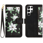 Custodia per telefono in pelle con motivo floreale e cordino, For Samsung Galaxy S25 Ultra 5G, For Samsung Galaxy S24 FE 5G, For Samsung Galaxy S24 Ultra 5G, For Samsung Galaxy S24+ 5G