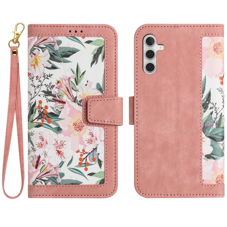 Custodia per telefono in pelle con motivo floreale e cordino, For Samsung Galaxy S25 Ultra 5G, For Samsung Galaxy S24 FE 5G, For Samsung Galaxy S24 Ultra 5G, For Samsung Galaxy S24+ 5G