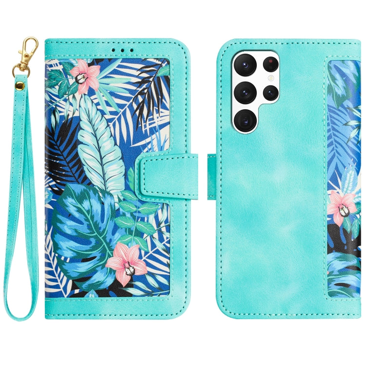 Custodia per telefono in pelle con motivo floreale e cordino, For Samsung Galaxy S24 5G, For Samsung Galaxy S23 FE 5G, For Samsung Galaxy S23 Ultra 5G, For Samsung Galaxy S23+ 5G