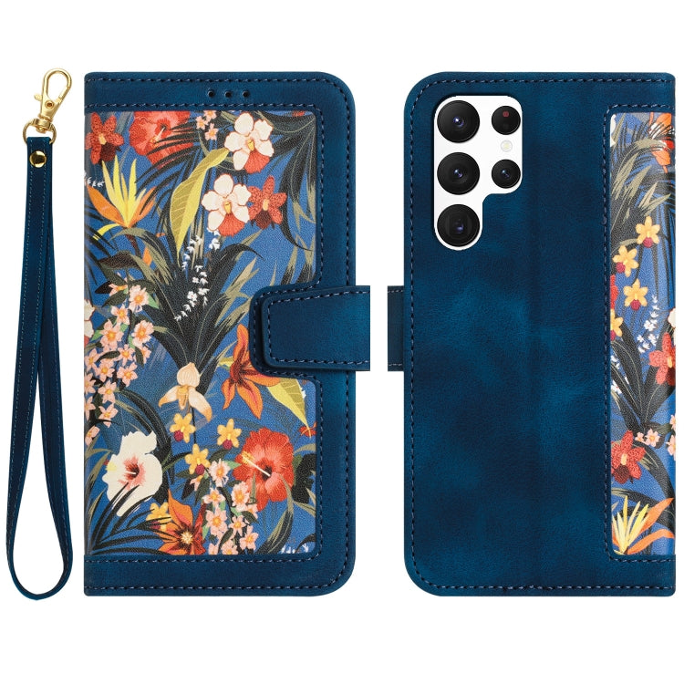 Custodia per telefono in pelle con motivo floreale e cordino, For Samsung Galaxy S24 5G, For Samsung Galaxy S23 FE 5G, For Samsung Galaxy S23 Ultra 5G, For Samsung Galaxy S23+ 5G