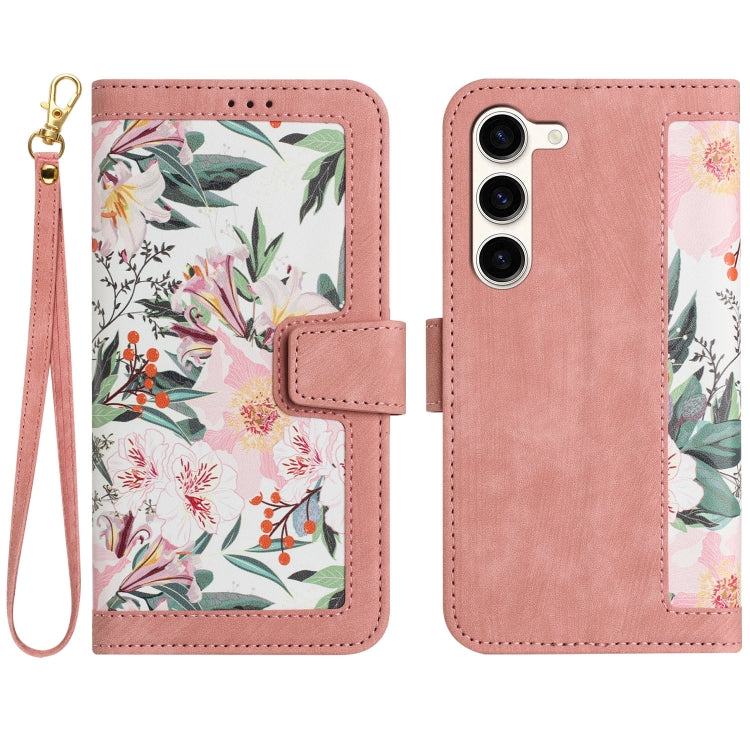 Custodia per telefono in pelle con motivo floreale e cordino, For Samsung Galaxy S24 5G, For Samsung Galaxy S23 FE 5G, For Samsung Galaxy S23 Ultra 5G, For Samsung Galaxy S23+ 5G