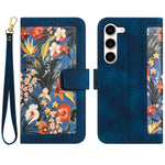 Custodia per telefono in pelle con motivo floreale e cordino, For Samsung Galaxy S24 5G, For Samsung Galaxy S23 FE 5G, For Samsung Galaxy S23 Ultra 5G, For Samsung Galaxy S23+ 5G