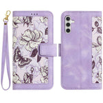 Custodia in pelle con motivo floreale e cordino per Samsung Galaxy S26 FE, S25