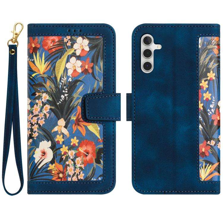 Custodia in pelle con motivo floreale e cordino per Samsung Galaxy S26 FE, S25