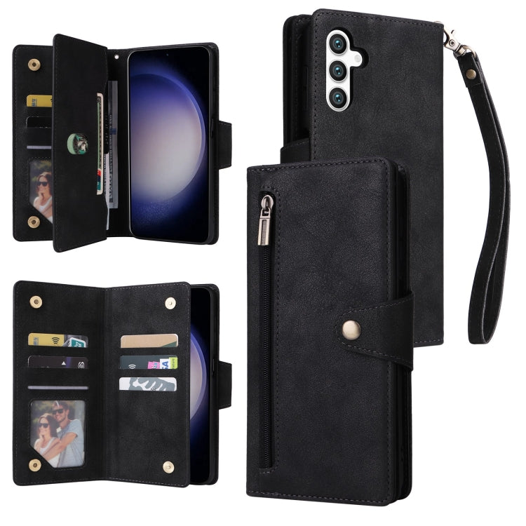 Custodia in pelle a tre pieghe con fibbia per Samsung Galaxy S25 Edge, S25, S25+