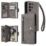 Custodia per telefono in pelle a tre pieghe con fibbia a rivetto e 9 carte, For Galaxy S25 Ultra 5G