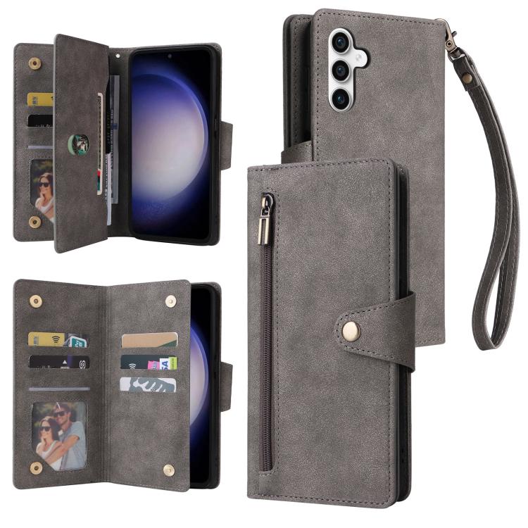 Custodia in pelle a tre pieghe con fibbia per Samsung Galaxy S25 Edge, S25, S25+