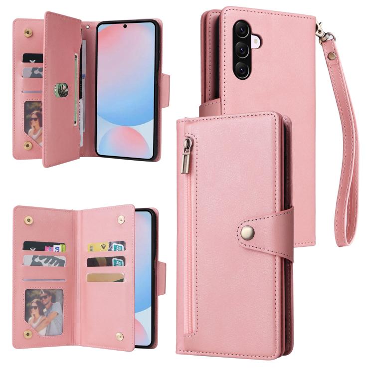 Custodia in pelle a tre pieghe con fibbia a rivetto per Galaxy A27, A56, A26 e
