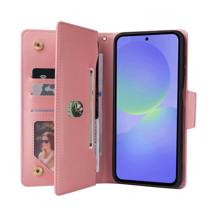 Custodia in pelle a tre pieghe con fibbia a rivetto per Galaxy A27, A56, A26 e