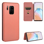 Custodia flip magnetica in fibra di carbonio con slot per schede per Oukitel C18