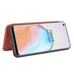 Custodia flip magnetica in fibra di carbonio con slot per schede per Oukitel C18