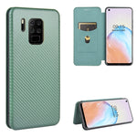 Custodia flip magnetica in fibra di carbonio con slot per schede per Oukitel C18