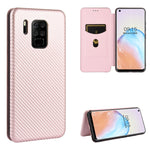 Custodia flip magnetica in fibra di carbonio con slot per schede per Oukitel C18