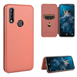 Custodia flip magnetica in fibra di carbonio con slot per schede per Oukitel C18