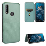 Custodia flip magnetica in fibra di carbonio con slot per schede per Oukitel C18