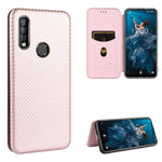 Custodia flip magnetica in fibra di carbonio con slot per schede per Oukitel C18
