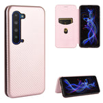 Custodia flip magnetica in fibra di carbonio con slot per schede per Oukitel C18