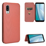 Custodia flip magnetica in fibra di carbonio con slot per schede per Oukitel C18