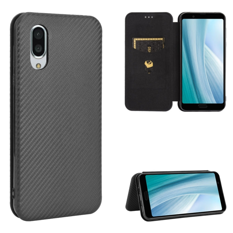 Custodia flip magnetica in fibra di carbonio con slot per schede per Oukitel C18