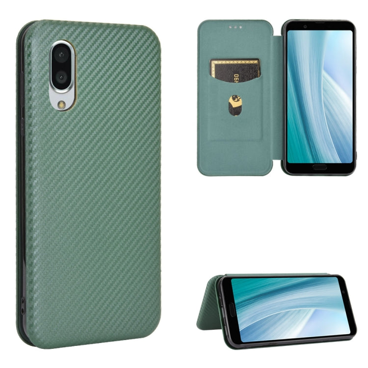 Custodia flip magnetica in fibra di carbonio con slot per schede per Oukitel C18