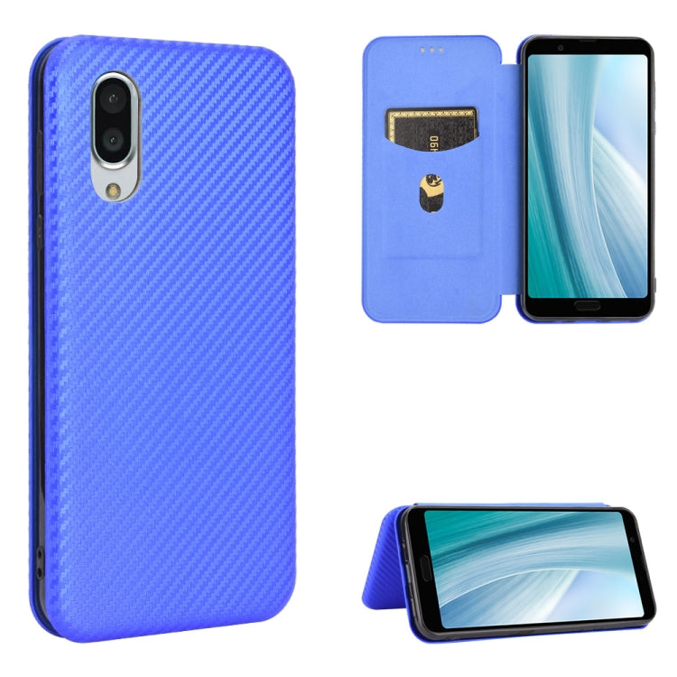 Custodia flip magnetica in fibra di carbonio con slot per schede per Oukitel C18