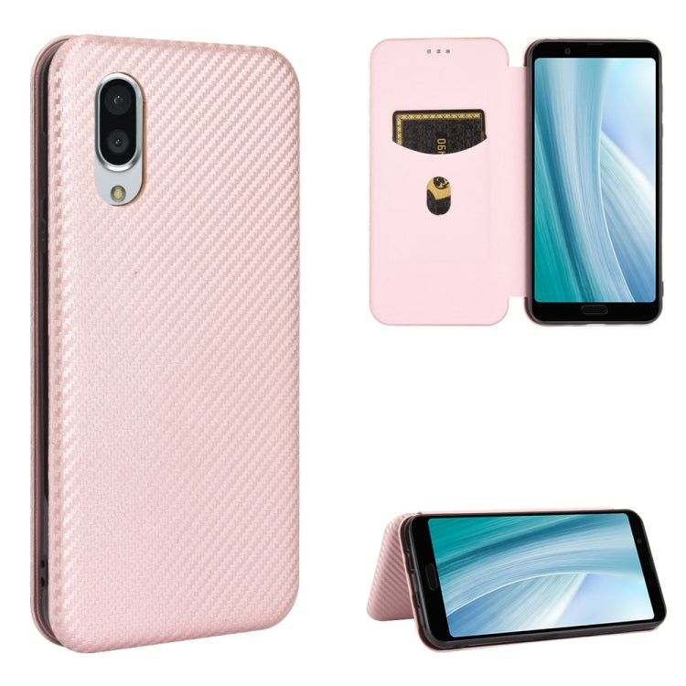 Custodia flip magnetica in fibra di carbonio con slot per schede per Oukitel C18
