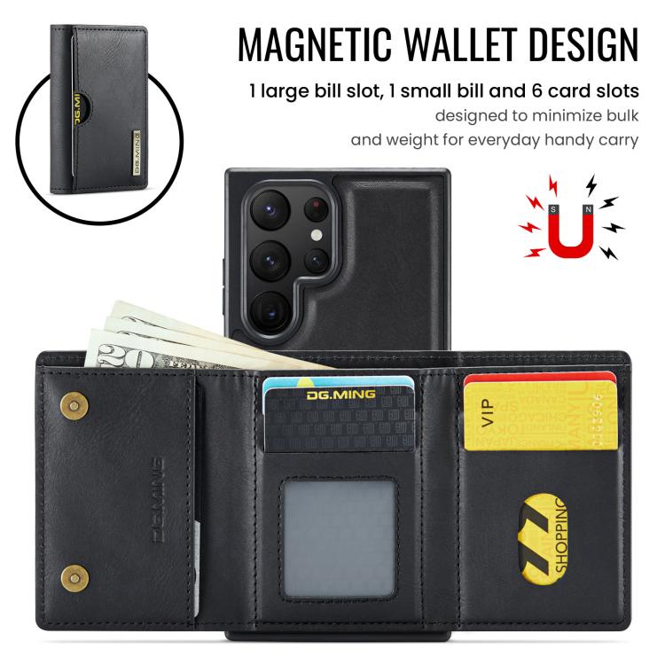 Custodia in pelle DG.MING M6 Series RFID per Samsung Galaxy S22 Ultra, S22+ e