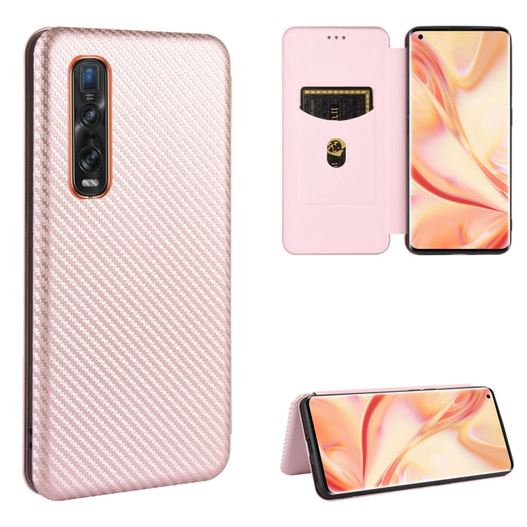Custodia flip orizzontale in fibra di carbonio con slot per schede per OPPO Find