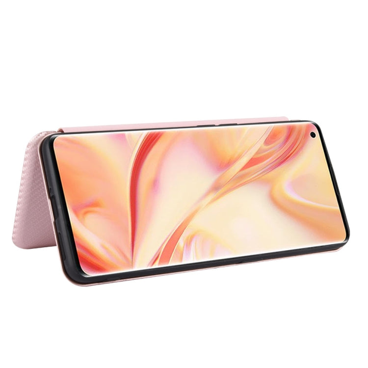 Custodia flip orizzontale in fibra di carbonio con slot per schede per OPPO Find