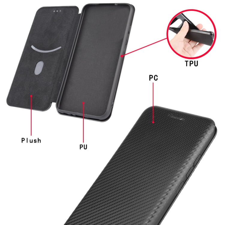Custodia flip orizzontale in fibra di carbonio con slot per schede per OPPO Find