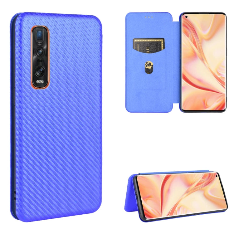 Custodia flip orizzontale in fibra di carbonio con slot per schede per OPPO Find