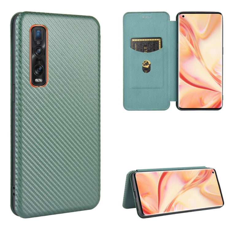 Custodia flip orizzontale in fibra di carbonio con slot per schede per OPPO Find