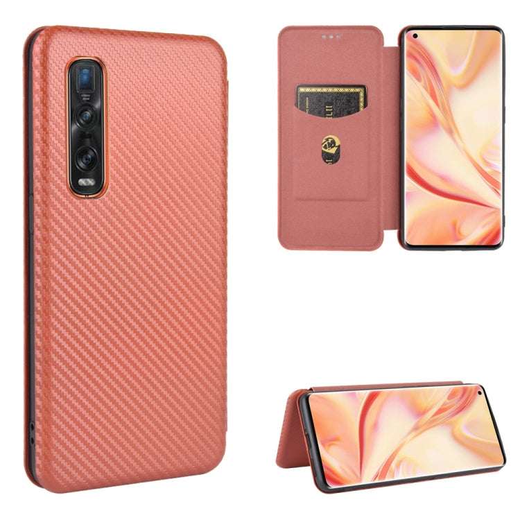 Custodia flip orizzontale in fibra di carbonio con slot per schede per OPPO Find