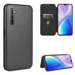 Custodia flip orizzontale in fibra di carbonio con slot per schede per OPPO
