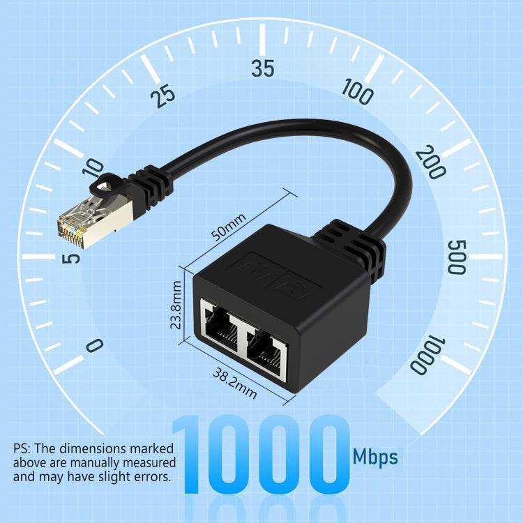 Adattatore splitter rete 2 in 1 RJ45 Cat5/Cat6