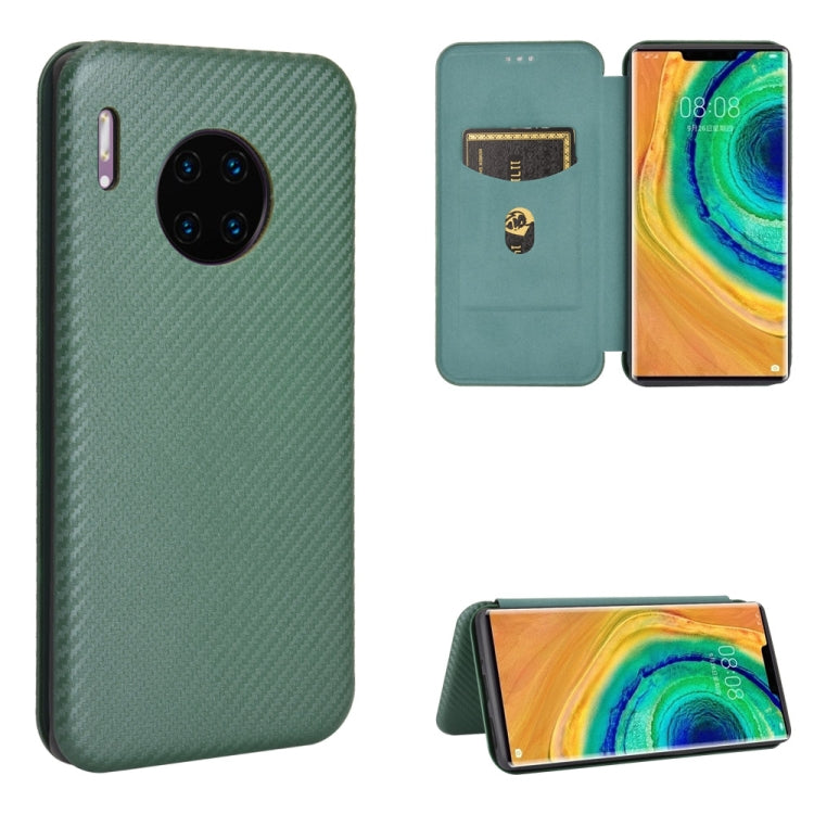 Custodia flip magnetica in fibra di carbonio con slot per schede per Huawei Mate