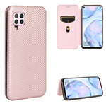 Custodia flip magnetica in fibra di carbonio con slot per schede per Huawei Mate