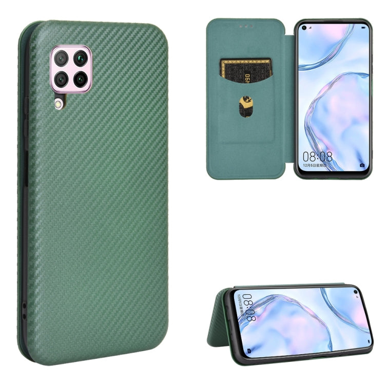 Custodia flip magnetica in fibra di carbonio con slot per schede per Huawei Mate