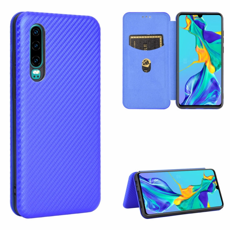Custodia flip magnetica in fibra di carbonio con slot per schede per Huawei Mate