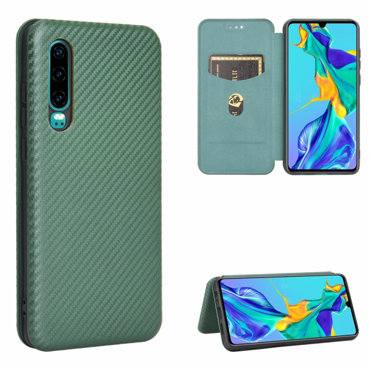 Custodia flip magnetica in fibra di carbonio con slot per schede per Huawei Mate