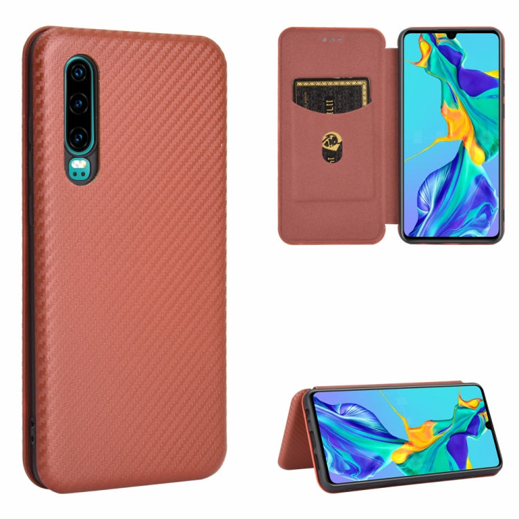 Custodia flip magnetica in fibra di carbonio con slot per schede per Huawei Mate