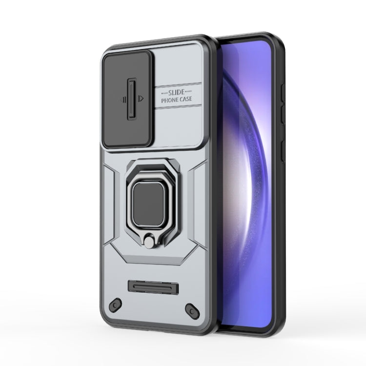 Custodia antiurto scorrevole Camshield TPU + PC con supporto per Galaxy A07 4G