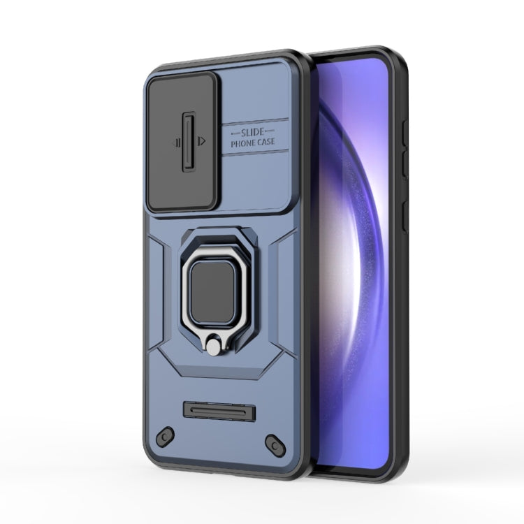 Custodia antiurto scorrevole Camshield TPU + PC con supporto per Galaxy A07 4G