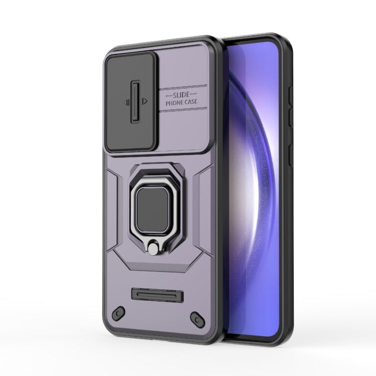 Custodia antiurto scorrevole Camshield TPU + PC con supporto per Galaxy A07 4G