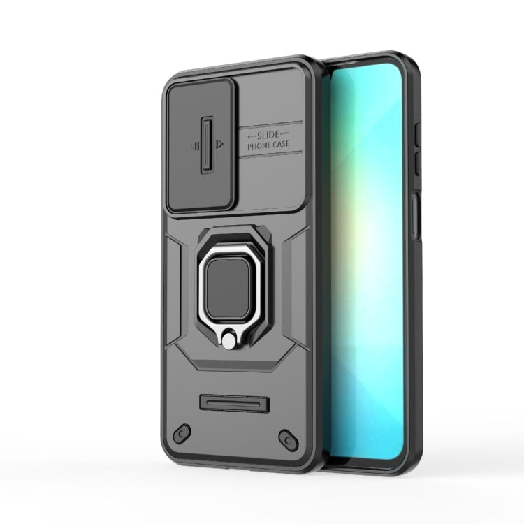 Custodia antiurto scorrevole Camshield TPU + PC con supporto per Galaxy A07 4G