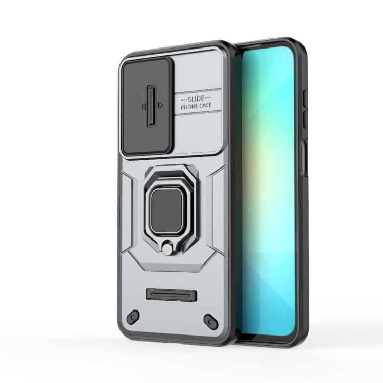 Custodia antiurto scorrevole Camshield TPU + PC con supporto per Galaxy A07 4G