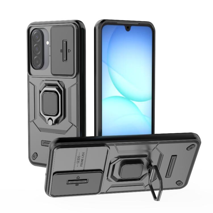 Custodia antiurto scorrevole Camshield TPU + PC con supporto per Galaxy A07 4G